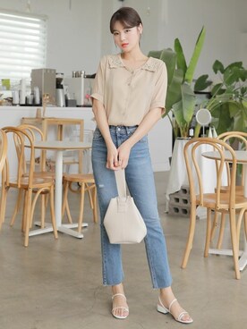 「HOTPING（ホッピン）のアイテム（シューズ）」を使った、HOTPINGさん（レディース・163cm）の夏コーディネート