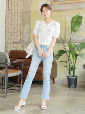 「HOTPING（ホッピン）のアイテム（シューズ）」を使った、HOTPINGさん（レディース・163cm）の夏コーディネート