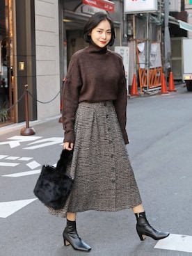 「HOTPING（ホッピン）のアイテム」を使った、HOTPINGさん（レディース・163cm）の冬コーディネート