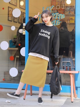 「HOTPING（ホッピン）のアイテム（トップス）」を使った、HOTPINGさん（レディース・163cm）の冬コーディネート