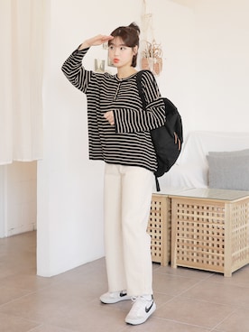 「HOTPING（ホッピン）のアイテム（パンツ）」を使った、HOTPINGさん（レディース・163cm）の冬コーディネート