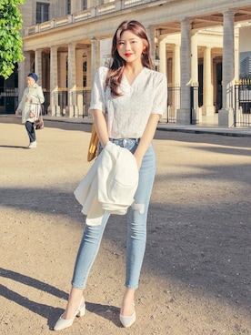 「HOTPING（ホッピン）のアイテム（トップス）」を使った、HOTPINGさん（レディース・163cm）の春コーディネート