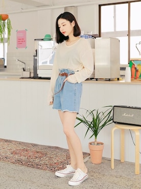 「HOTPING（ホッピン）のアイテム（パンツ）」を使った、HOTPINGさん（レディース・163cm）の春コーディネート