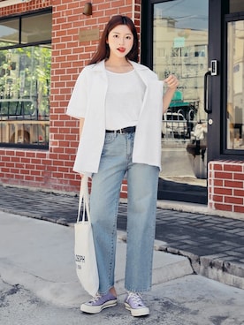 「HOTPING（ホッピン）のアイテム（シャツ/ブラウス）」を使った、HOTPINGさん（レディース・163cm）の夏コーディネート