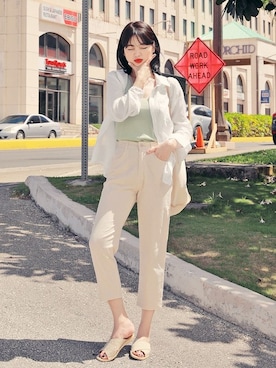 「HOTPING（ホッピン）のアイテム（シャツ/ブラウス）」を使った、HOTPINGさん（レディース・163cm）の夏コーディネート