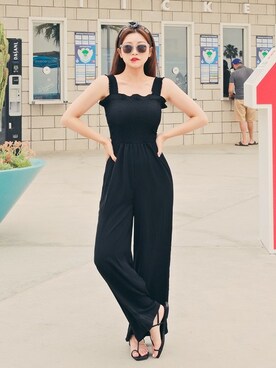「HOTPING（ホッピン）のアイテム（つなぎ/オールインワン）」を使った、HOTPINGさん（レディース・163cm）の夏コーディネート