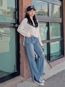 「HOTPING（ホッピン）のアイテム（パンツ）」を使った、HOTPINGさん（レディース・163cm）の秋コーディネート