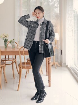 「HOTPING（ホッピン）のアイテム（その他アウター）」を使った、HOTPINGさん（レディース・163cm）の秋コーディネート