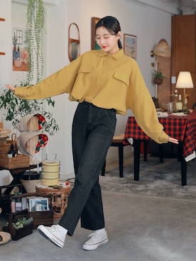 「HOTPING（ホッピン）のアイテム（シャツ/ブラウス）」を使った、HOTPINGさん（レディース・163cm）の冬コーディネート