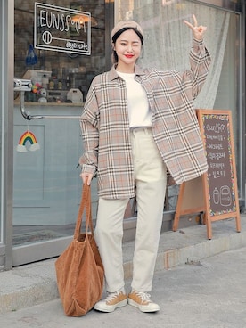 「HOTPING（ホッピン）のアイテム（シャツ/ブラウス）」を使った、HOTPINGさん（レディース・163cm）の冬コーディネート