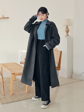 「HOTPING（ホッピン）のアイテム（その他パンツ）」を使った、HOTPINGさん（レディース・163cm）の冬コーディネート