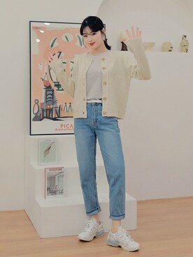 「HOTPING（ホッピン）のアイテム（カーディガン/ボレロ）」を使った、HOTPINGさん（レディース・163cm）の冬コーディネート