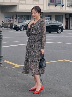「hotping」｜「アイテム（ワンピース/ドレス）」を使った、HOTPINGさん（レディース・163cm）の冬コーディネート