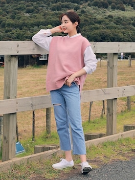 「HOTPING（ホッピン）のアイテム（シャツ/ブラウス）」を使った、HOTPINGさん（レディース・163cm）の冬コーディネート