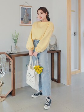 「HOTPING（ホッピン）のアイテム（シャツ/ブラウス）」を使った、HOTPINGさん（レディース・163cm）の春コーディネート