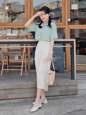 「HOTPING（ホッピン）のアイテム（シャツ/ブラウス）」を使った、HOTPINGさん（レディース・163cm）の春コーディネート