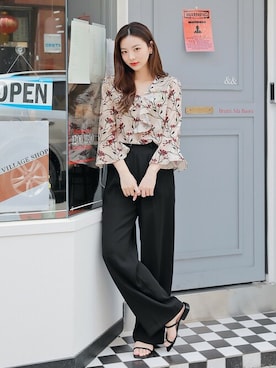 「HOTPING（ホッピン）のアイテム（シャツ/ブラウス）」を使った、HOTPINGさん（レディース・163cm）の春コーディネート