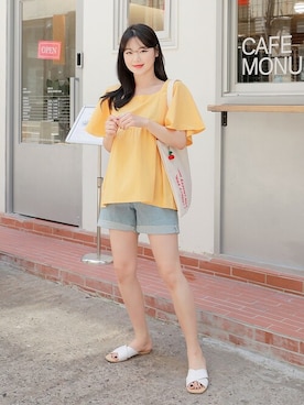 「HOTPING（ホッピン）のアイテム（シャツ/ブラウス）」を使った、HOTPINGさん（レディース・163cm）の夏コーディネート