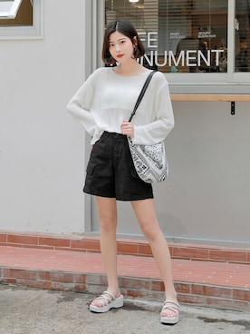 「HOTPING（ホッピン）のアイテム（バッグ）」を使った、HOTPINGさん（レディース・163cm）の夏コーディネート