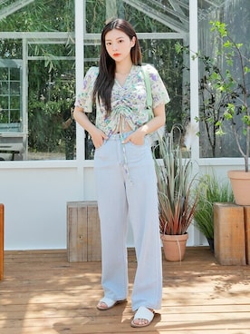 「HOTPING（ホッピン）のアイテム（トップス）」を使った、HOTPINGさん（レディース・163cm）の夏コーディネート