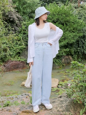 「HOTPING（ホッピン）のアイテム（トップス）」を使った、HOTPINGさん（レディース・163cm）の夏コーディネート