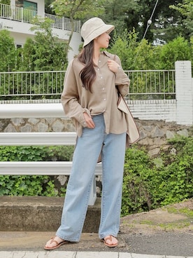 「HOTPING（ホッピン）のアイテム（トップス）」を使った、HOTPINGさん（レディース・163cm）の夏コーディネート