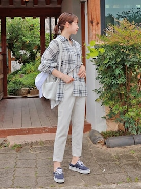「HOTPING（ホッピン）のアイテム（その他パンツ）」を使った、HOTPINGさん（レディース・163cm）の夏コーディネート