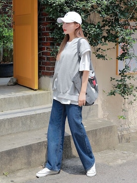 「HOTPING（ホッピン）のアイテム（パンツ）」を使った、HOTPINGさん（レディース・163cm）の夏コーディネート