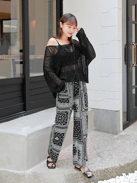 「HOTPING（ホッピン）のアイテム（その他パンツ）」を使った、HOTPINGさん（レディース・163cm）の夏コーディネート