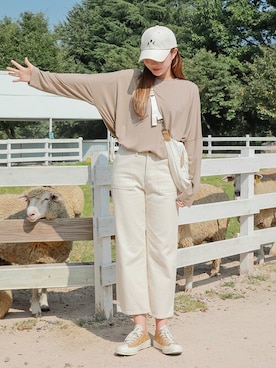 「HOTPING（ホッピン）のアイテム（トップス）」を使った、HOTPINGさん（レディース・163cm）の秋コーディネート