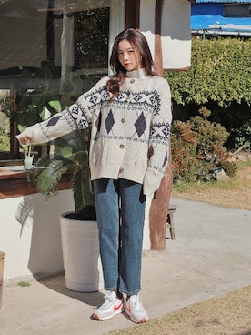 「HOTPING（ホッピン）のアイテム（カーディガン/ボレロ）」を使った、HOTPINGさん（レディース・163cm）の秋コーディネート