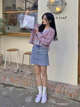 「HOTPING（ホッピン）のアイテム（カーディガン/ボレロ）」を使った、HOTPINGさん（レディース・163cm）の冬コーディネート