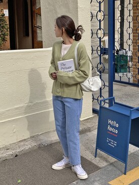 「HOTPING（ホッピン）のアイテム（カーディガン/ボレロ）」を使った、HOTPINGさん（レディース・163cm）の冬コーディネート