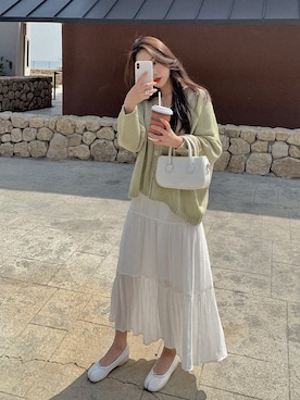 「HOTPING（ホッピン）のアイテム（カーディガン/ボレロ）」を使った、HOTPINGさん（レディース・163cm）の春コーディネート