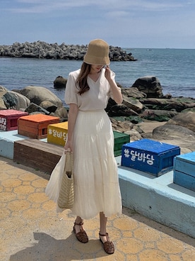「HOTPING（ホッピン）のアイテム」を使った、HOTPINGさん（レディース・163cm）の夏コーディネート