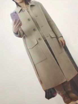 「日系极简」｜「アイテム（ダッフルコート）」を使った、雅云-Bonnieさん（レディース・157cm）の冬コーディネート