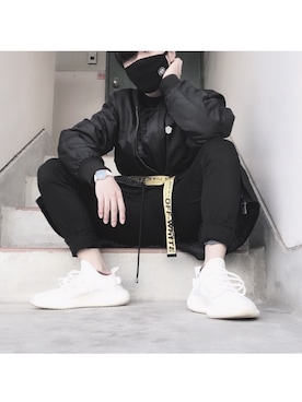 「off white」｜「アイテム（アナログ腕時計）」を使った、MARUさん（メンズ・161cm）の冬コーディネート