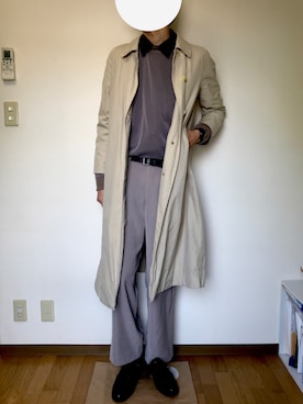 「アイテム（ステンカラーコート）」を使った、ゆうさん（メンズ・183cm・20代）の冬コーディネート