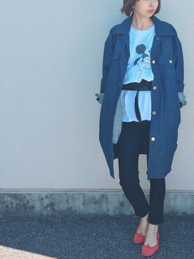 「SOMETHING（サムシング）のアイテム（ジャケット/アウター）」を使った、sayaさん（レディース・162cm）の春コーディネート