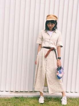 「アイテム（シャツワンピース）」を使った、sayaさん（レディース・162cm・20代）の秋コーディネート