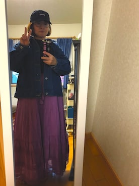 「ラブアンドピース2020」｜「アイテム（デニムジャケット）」を使った、tiiさん（レディース・150cm）の秋コーディネート