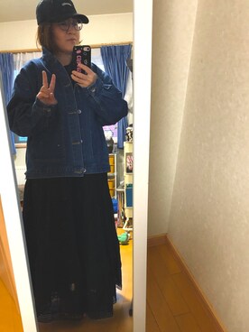 「ラブアンドピース2020」｜「アイテム（デニムジャケット）」を使った、tiiさん（レディース・150cm）の秋コーディネート