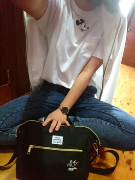 「Daniel Wellington（ダニエルウェリントン）の販売終了クラシックペティット アッシュフィールド32mm（アナログ腕時計）」を使った、Lisa*さん（レディース・163cm）の夏コーディネート