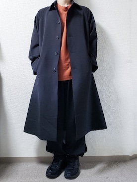 「バルーンパンツ」｜「アイテム（ステンカラーコート）」を使った、yuuuさん（メンズ・168cm）の秋コーディネート