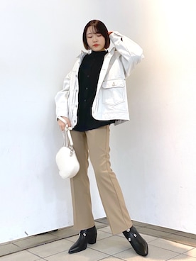 「Wrangler」｜「アイテム（ブルゾン）」を使った、Rukaさん（レディース・160cm）の春コーディネート