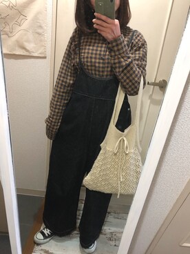 「YEVS（イーブス）のアイテム（オールインワン・サロペット）」を使った、maruさん（レディース・155cm）の春コーディネート