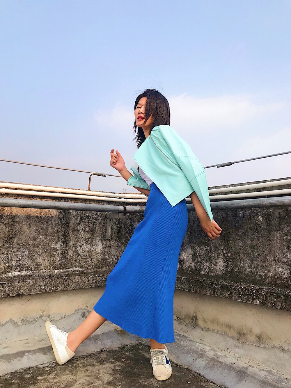 「Mochocのアイテム（トップス、グリーン系）」を使った、lsoislさん（レディース・168cm）の秋コーディネートの1枚目の写真