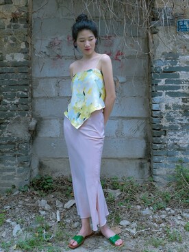 「日系极简」｜「アイテム（サンダル）」を使った、lsoislさん（レディース・168cm）の春コーディネート