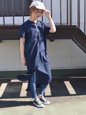 「Marc by Marc Jacobs（マークバイマークジェイコブス）のアイテム（腕時計）」を使った、aiko_nagaokaさん（レディース・158cm）の夏コーディネート