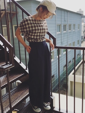 「アイテム（キャスケット）」を使った、aiko_nagaokaさん（レディース・158cm）の秋コーディネート